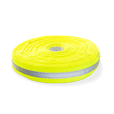 YELLOW 50mm Ribbon, 20mm(2cm)SILVER Reflective, 100m rolls