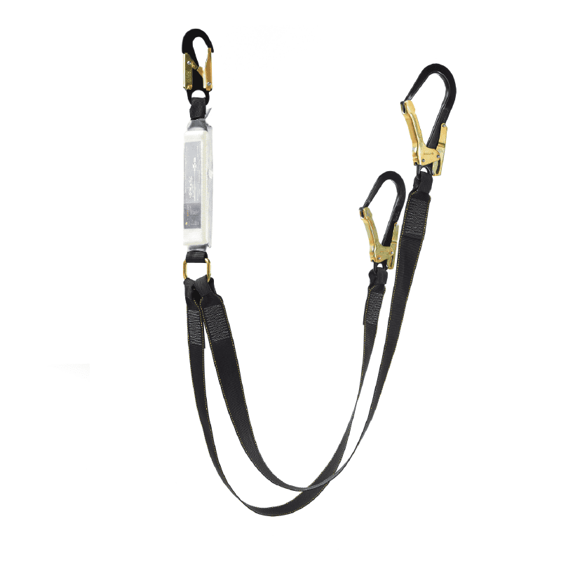 DROMEX COMPOSITE FULL BODY HARNESS  WITH ENERGY ABSORBING WEBBING DOUBLE LANYARD WITH PN124 & PN131, 1.75M