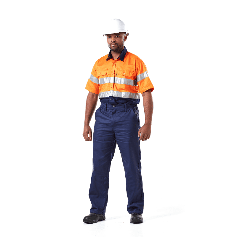 100% COTTON HI-VISIBILITY VENTILATED TWO TONE SHORT SLEEVE SHIRTS